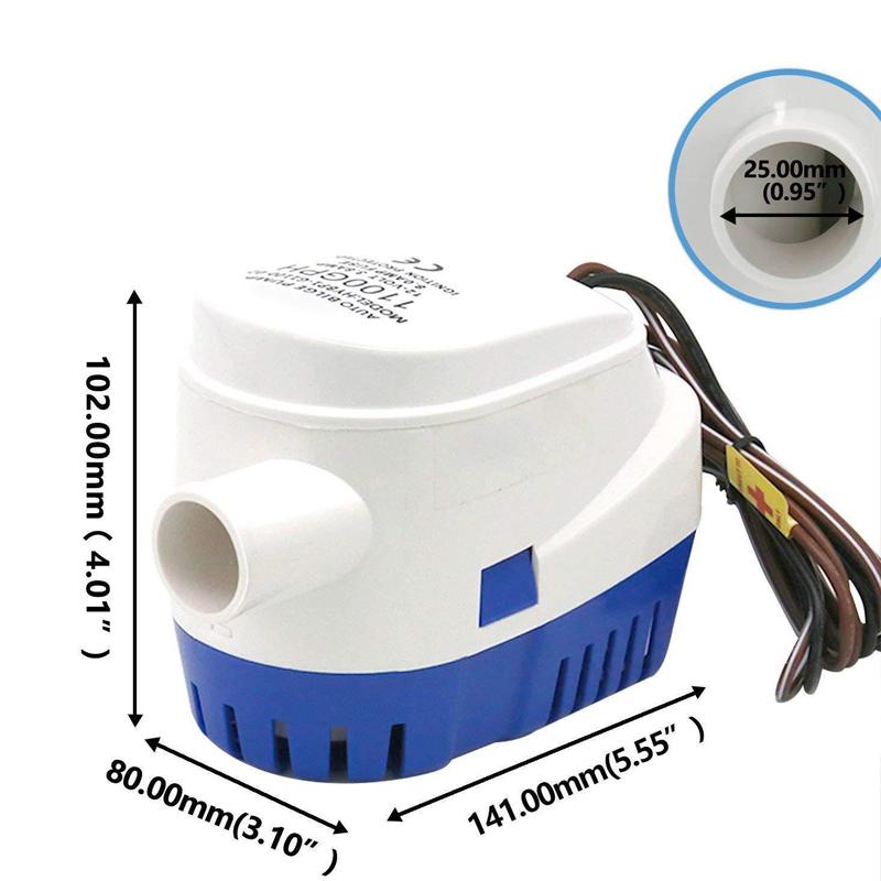 Automatic 12V 1100GBH Bilge Water Pump Submersible Pumps with Float Switch белый