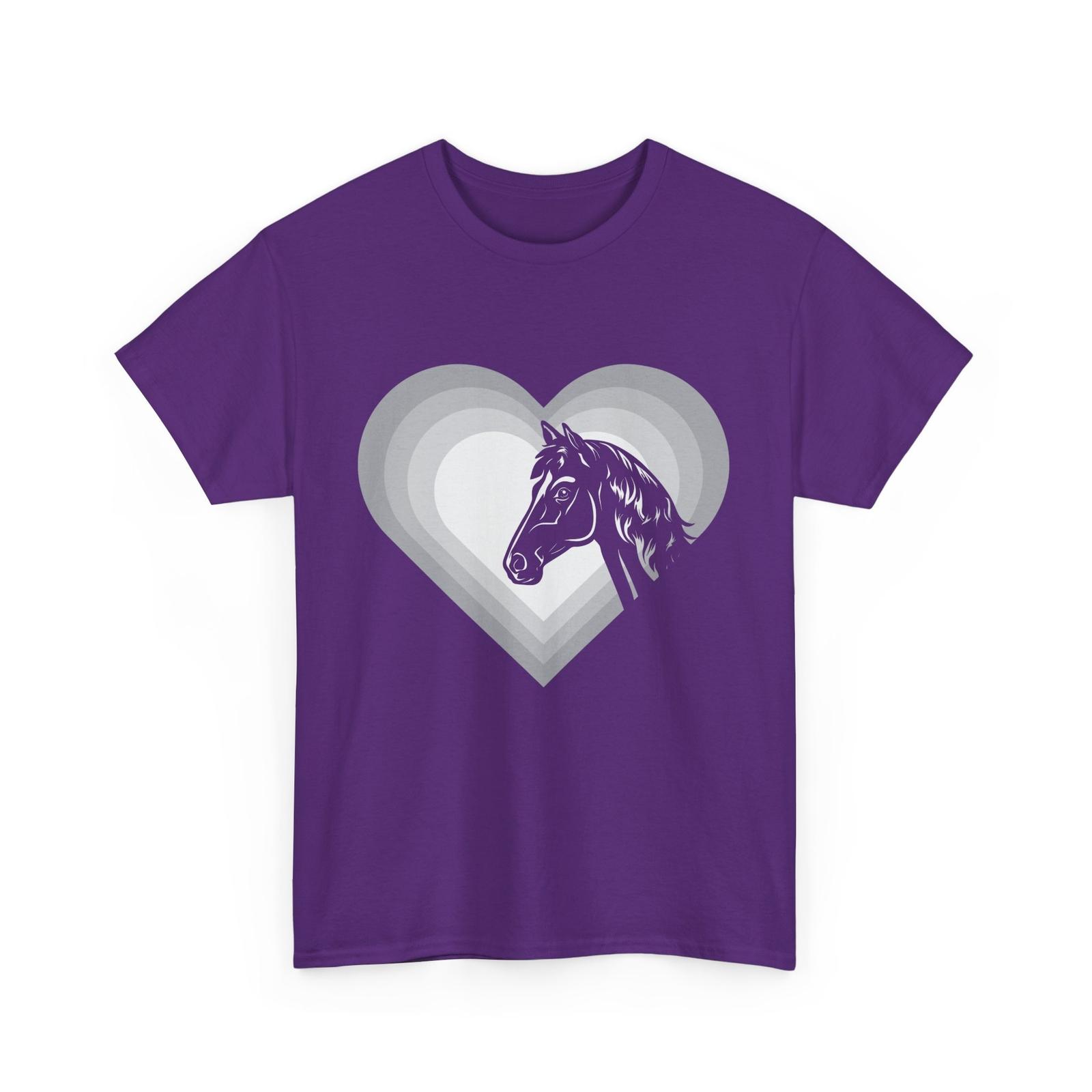 Horse Heart Shirt, Animal Lovers Horse Riding Fans Men Cute Shirt S