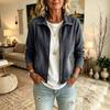 Giacca di Jeans da Donna a Maniche Corte, Felpa con Cappuccio e Zip, Collo, con Tasche
