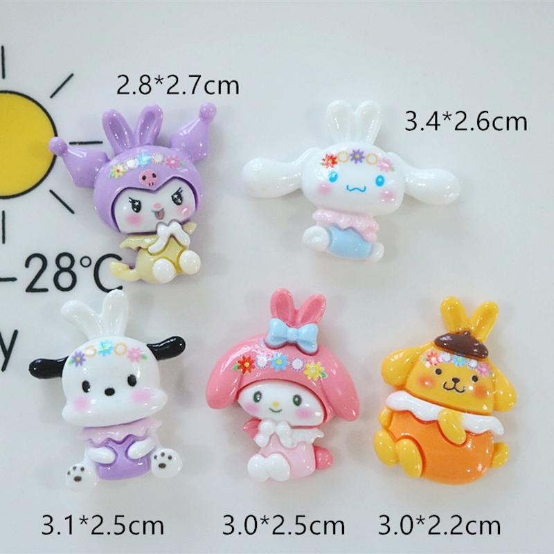 10 Pcs New Mini Kawaii Cartoon Animal Puppy Rabbit Series Resin Scrapbook Diy Miniature Ornament Accessories A34