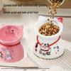 Anti-Spill Ceramic Cat Bowl with Neck Protector, High Foot Design, Anti-Slip, Prevents Black Chin Stains