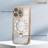 Apple Pro Max 17 Invisible Stand Magnetic Protective Phone Case with Electroplated Lens and Full Coverage Dustproof Shield.