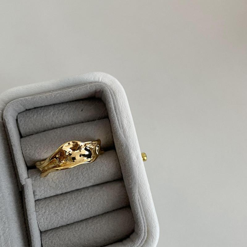 

Открытое Модное Медное Кольцо Неправильной Лавовой Формы для Женщин Стильное и Регулируемое Ювелирное Изделие на Палец