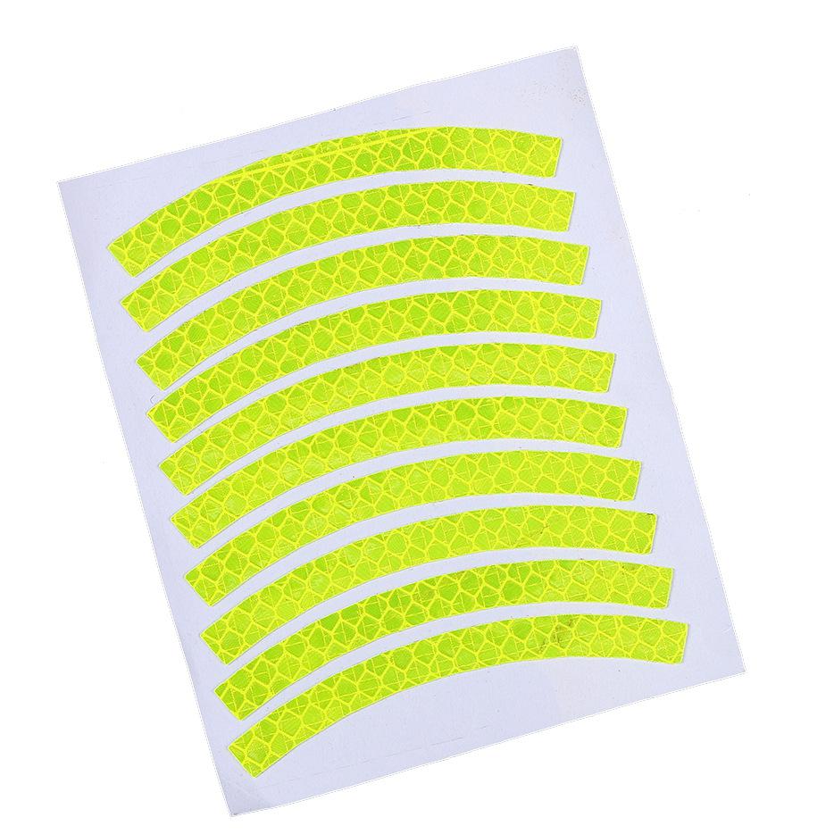 Bike Wheels Reflective Stickers Cycling Fluorescent Reflect Strip Adhesive Tape for 1pc MTB Bicycle Warning Safety Decor Stic