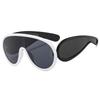 Vintage Y2K Brand Designer Oversized Pilot Sunglasses Women For Men Fashion Mirror Shades Trendy Punk One Piece ins Sun Glasses