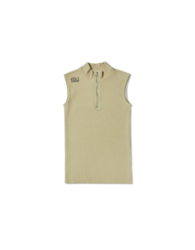 Baekssi Half Zip-Up Sleeveless_Yellow Free