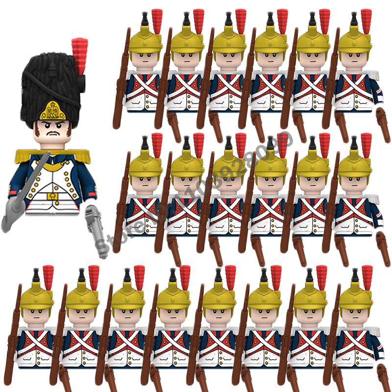 Medieval Military Building Blocks Napoleonic Wars Castle Knight Soldier Figures Weapons Guns British French Marshal Infantry Toy