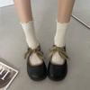 Woman Pumps Japanese Style Lolita Cute Gothic Mary Jane Loafers Low Heel Elegant Round Toe Shoes for Women Kawaii with Bow Dress