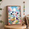 Disney Mickey Mouse Minnie Mouse Oil Painting Art Garden Floral Romantic Handmade Diy Painting Home Decoration Gift
