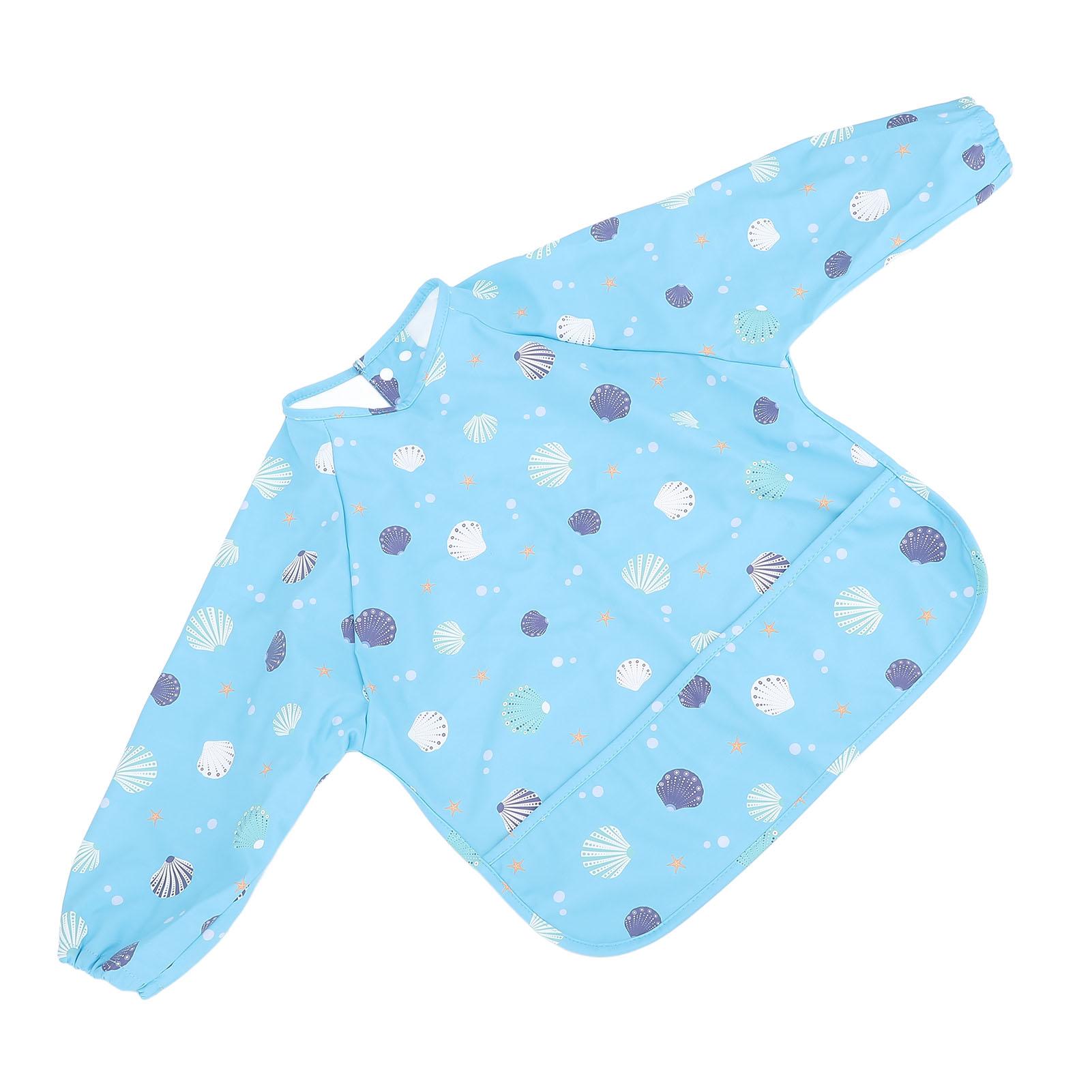

Long Sleeved Baby Bib with Pocket Water Proof Wear Resistant Portable Weaning Smock for 18-36