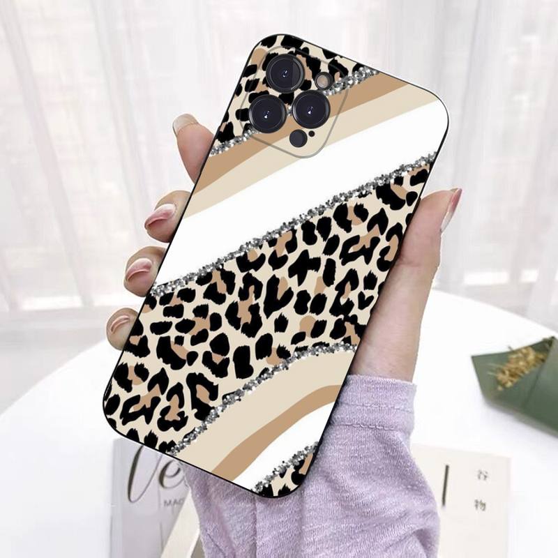 FHNBLJ Fashion Leopard Print Phone Case For iPhone 14 11 12 13 Mini Pro Max 8 7 6 6S Plus X SE 2020 XR XS Funda Case