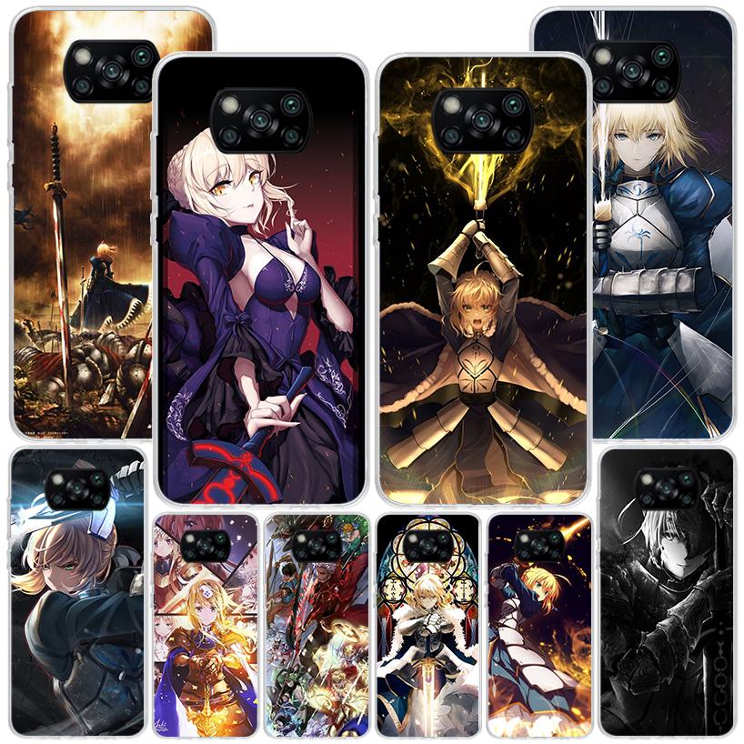 Fate Zero Stay Night Saber Phnoe Case for Xiaomi Poco X5 X6 X7 Pro X4 Gt F7 Ultra M8 M7 Redmi 15C 15 13C 13 12C 12 Unique Cover