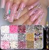 15 Grid Resin Alloy Charms 3D Hollow Butterfly Heart Flower Mini Beads Fake Nail Accessories DIY Nail Art Decor