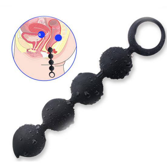 Waterproof Women Soft Rubber Anal Beads Butt Plug Adult Sex Toy Prostate Massage