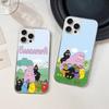 Cute Cartoon Barbapapa Silver Gradient Pleated Water Ripple Phone Case for IPhone 17 16 15 14 13 12 11 Pro Max