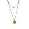 Sterling Color Love Heart Pendant Necklace Women Double Layer Clavicle Chain Gold Tone Tone Necklaces Party Event Jewelry Event