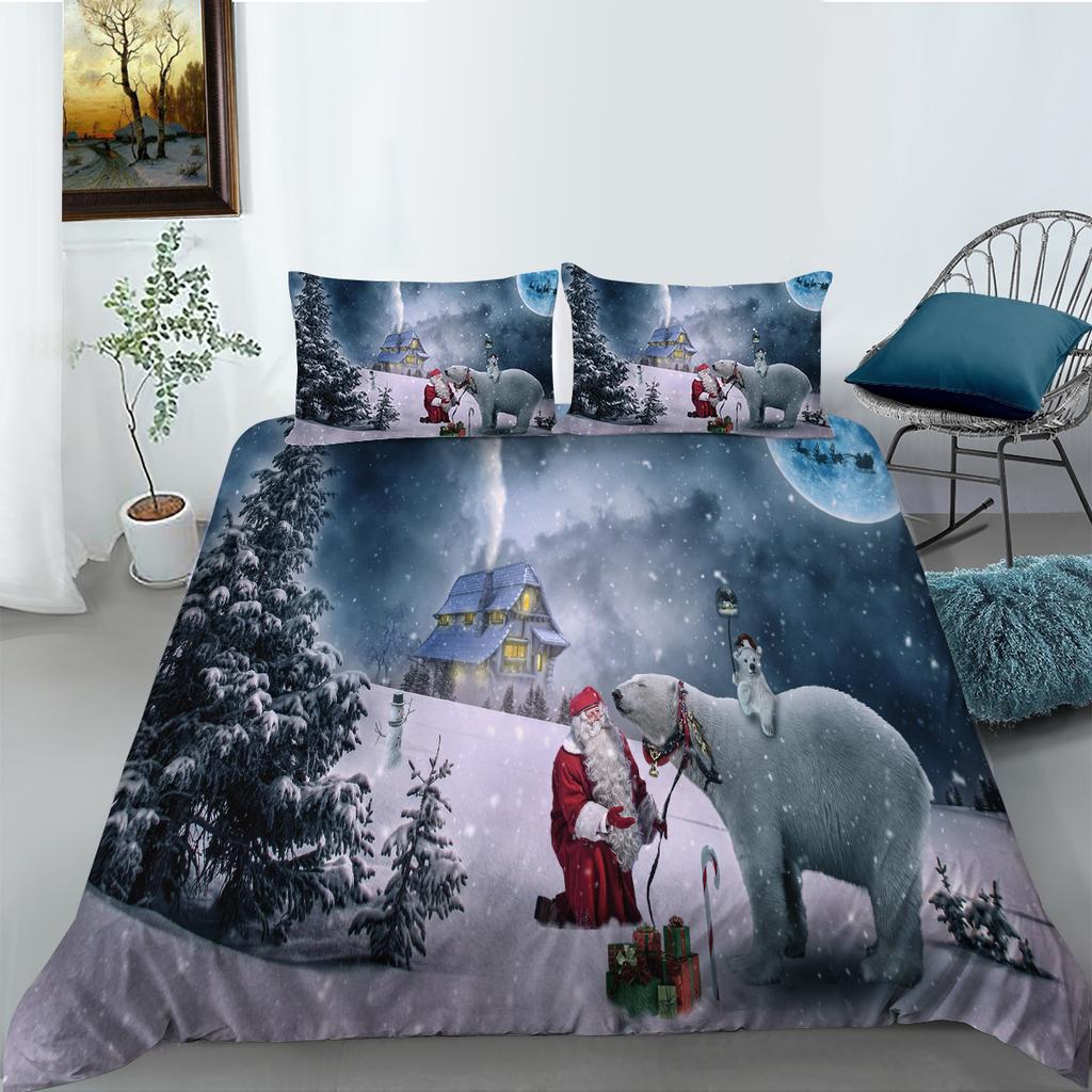 3D Christmas Print Bedding Cover Set Home Bedclothes Unique Design Bed Covers Luxury Bedding Suit Gift