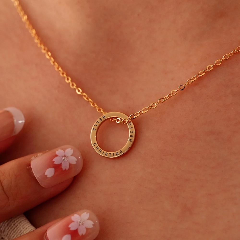 Fashion Trendy Custom Name Stainless Steel Link Pendant Necklace Personalized Carved Letter Rose Gold Plated Christmas Birthday