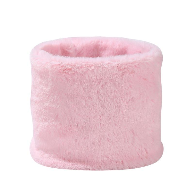 Autumn and Winter Velvet Thickened Single-ring Sleeve Elastic Scarf Men and Women Versatile Solid Color Windproof Neck Scarf