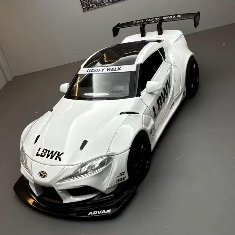 FAJC5 1:22 Toyota SUPRA Alloy Racing Car Model Diecasts & Toy Metal Vehicles Car Model High Simulation Sound and Light Kids Gifts
