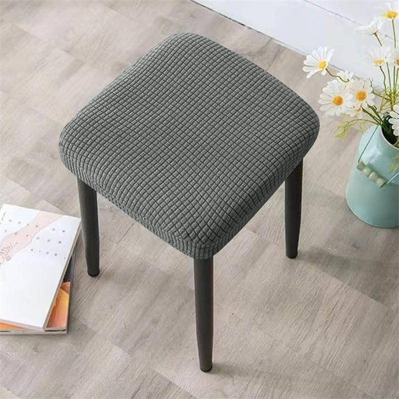 1/2pcs Stretch Stool Cover Chair Covers Polar Fleece Stool Cover Solid Chair Protector Slipcover Removable Square Seat Case Home