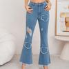 Women's Trousers Large Size Stretch Jeans Loose Semi-Elastic Pants