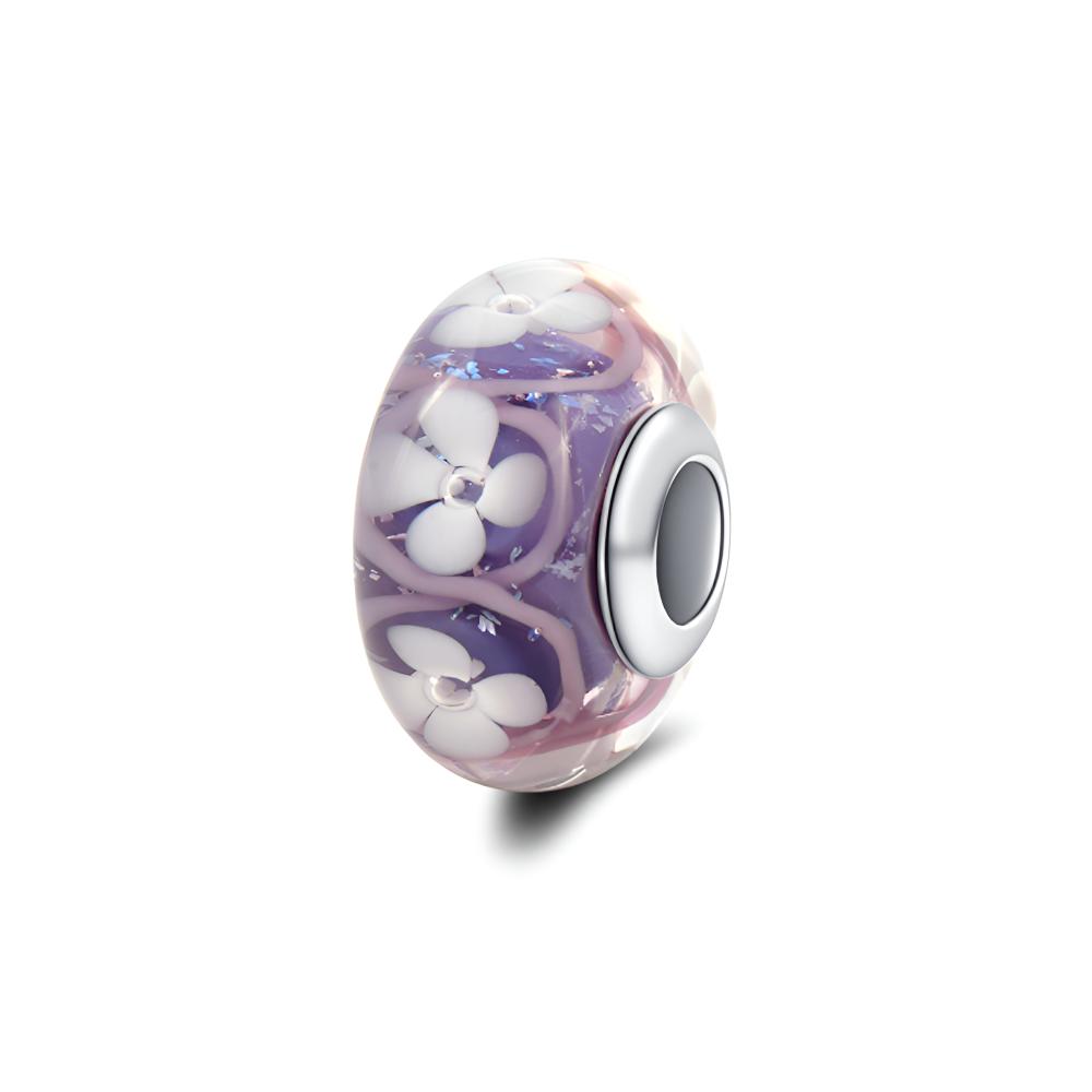 

Pandora Transparent Cherry Blossom 925 Silver Glass Pendant Women pendant 791667 Purple