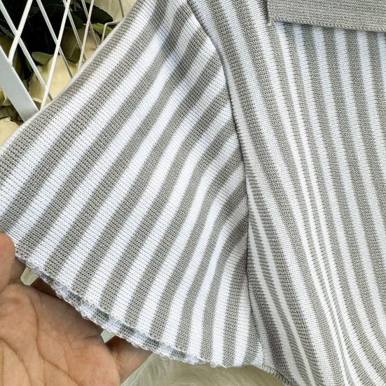 Women's Striped Dress Summer Dress V Vertical Vintage A-line Sweater Dress