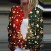 Women's Fashion Printed Long Sleeve Knitted Cardigan Button Down Jacket