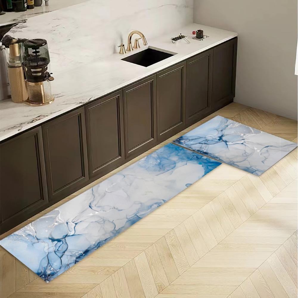 Microfiber Kitchen Two-piece Floor Mat Foot Pad Home Balcony Carpet Long Non-slip Oil Absorption and Water Absorption
