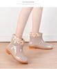Women's Slip-On Waterproof Short Rain Boots, Non-Slip Mom Shoes for Kitchen, Home & Garden with Tendon Sole