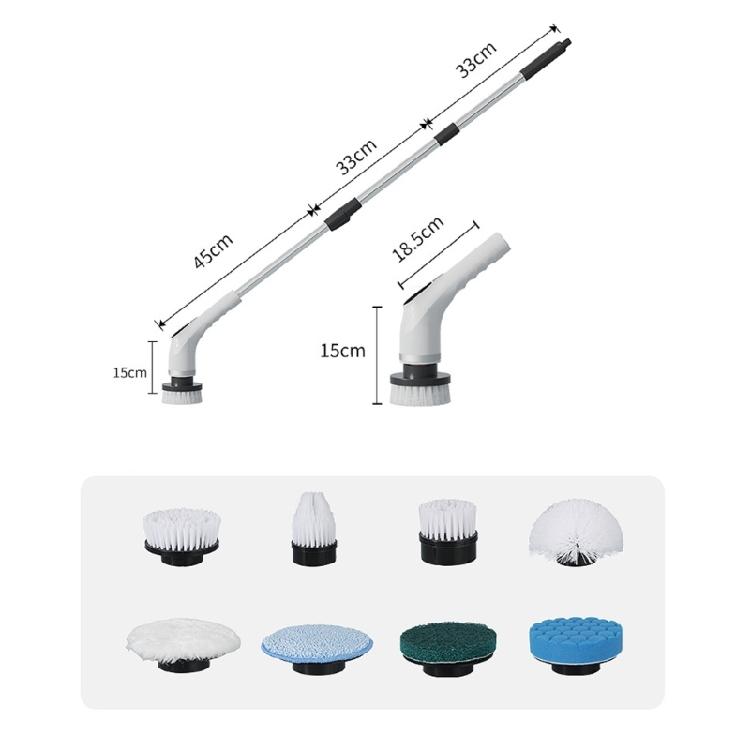 MultiSurface Electric Scrubber 8 Brush Heads 300RPM Motor Telescoping Handle For Ceiling Tile Grout Scrubber Cleaner