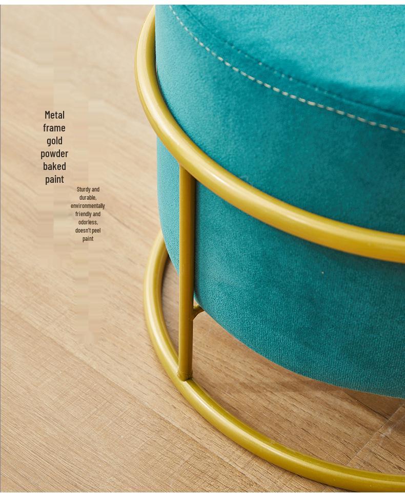 Solid Wood Round Stool - Light Luxury Shoe Changing/Footrest, Living Room/Entryway Bench/Pier, Coffee Table Accent.