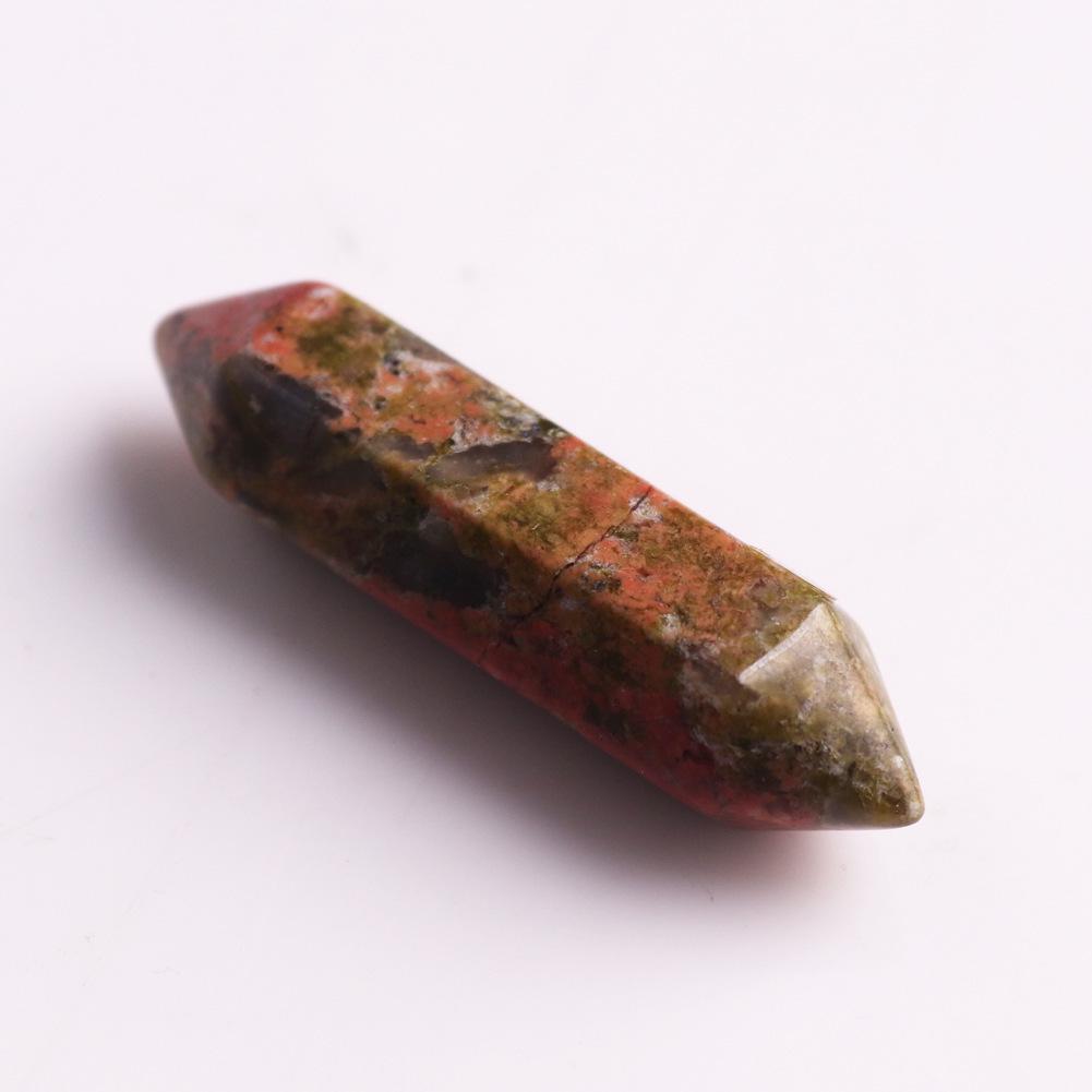 32x8mm Natural Crystal Hexagonal Bullet Pendant for Yoga Necklace