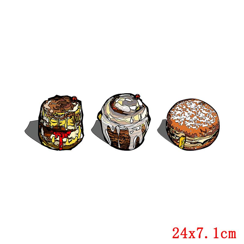 Cartoon Food Patch Iron On Transfer For Clothing Fruit Thermal Transfer For Clothes Vinyl Applique Thermo Sticker On Clothes DIY