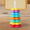 1 Set Montessori Rotating Rainbow Tower Baby Stacking Toys Children Develop Motor Skills Game Spinning Stacking Toy Gifts
