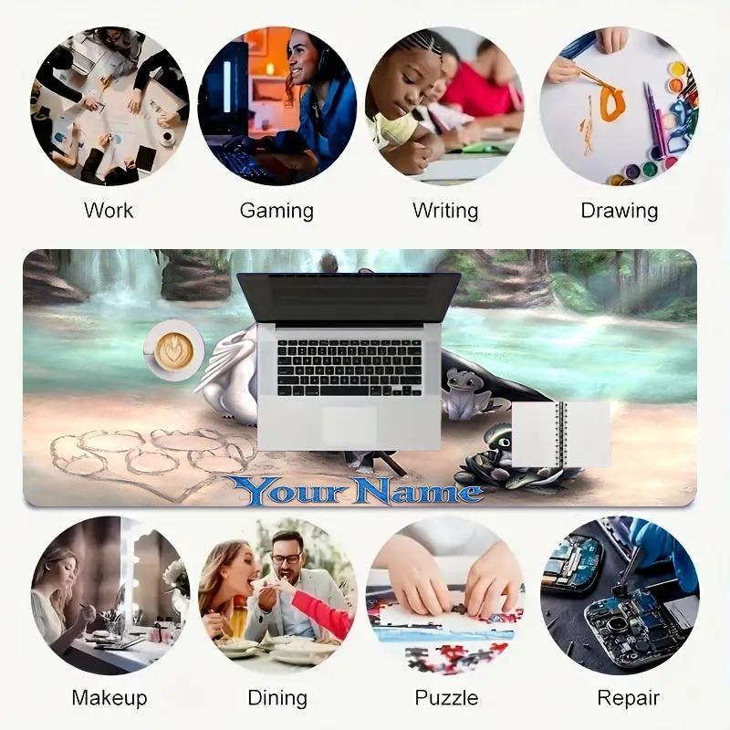 Custom 1Pc Fantasy Dragon Family Personalized Mouse Pad Non Slip Rubber Waterproof Desk Mat Stitched Edge Gaming Office Xmas Gift