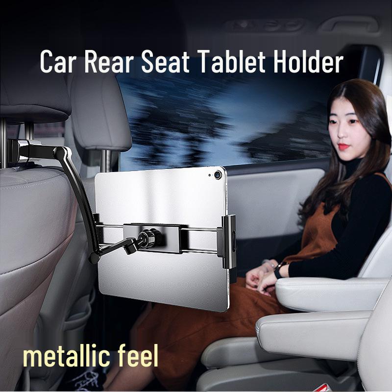 Car Rear Seat Tablet Mount - Adjustable Telescopic Holder for iPad and Tablets