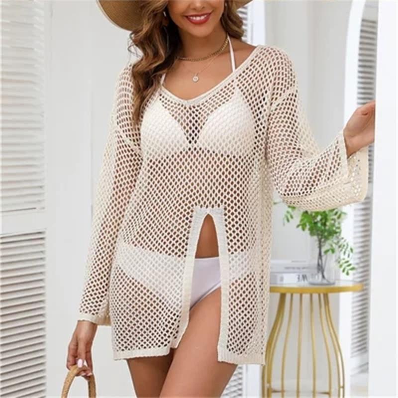 

трикотажное сексуальное платье с длинным рукавом большого размера с вырезами, новинка, повседневное мини-платье для женщин, короткое летнее осеннее пляжное платье белый