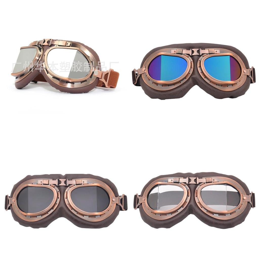 Harley Retro Copper Style Motorcycle Goggles With Adjustable Nose Pads For Outdoor Riding Enthusiasts