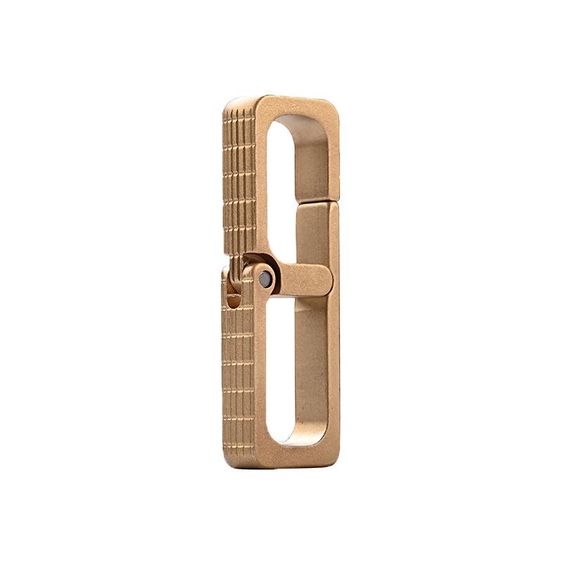 1Pc Waist Belt Buckle Durable Brass Mini Portable Keychain Simple Smooth Polished Keychain Hook Key Chain Clip Belt Use