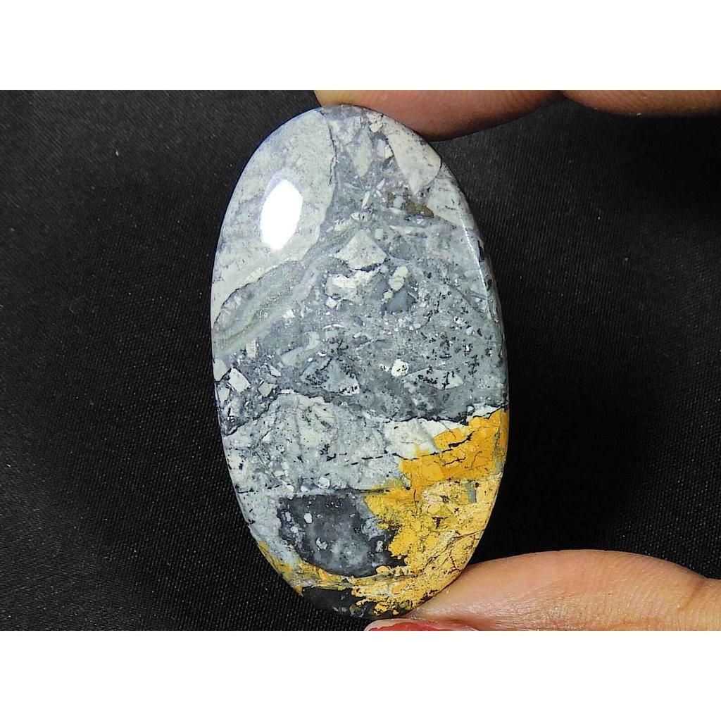 54Cts. Natural Maligano Jasper Oval Cabochon Palm Crytsal Gemstone 25X43MM SK-2675