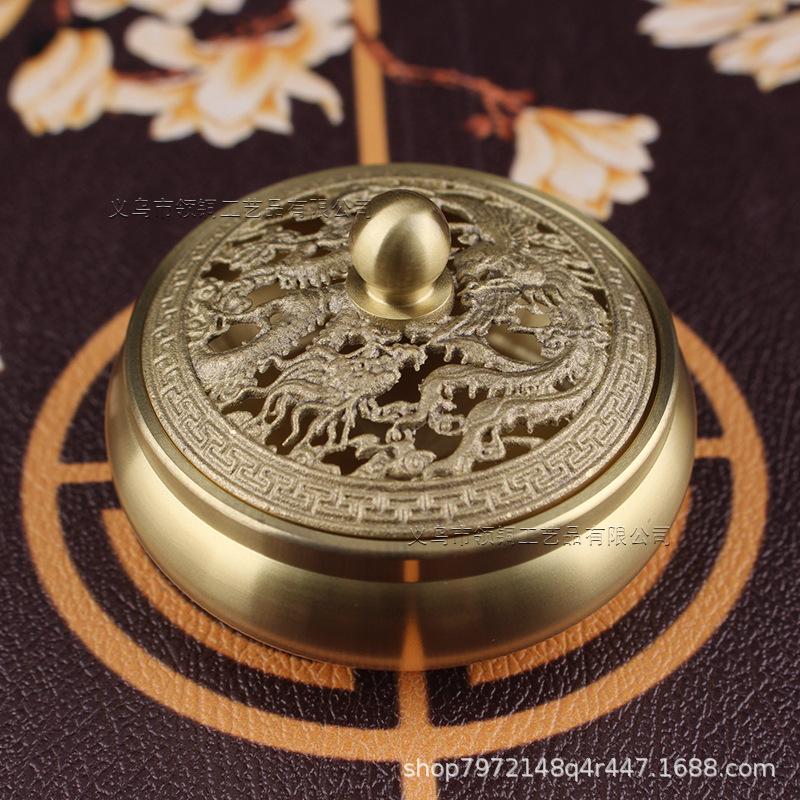Brass Double Fish Incense Burner Dragon And Phoenix Copper Home Indoor Sandalwood Stove Creative Chinese Style Zen Decorat