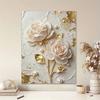 30x40cm White Rose Pearl Painting Kit Frameless DIY Pearl Diamond Art for Adults & Beginners Handmade Gem Art Home Wall Decor & Gift Idea
