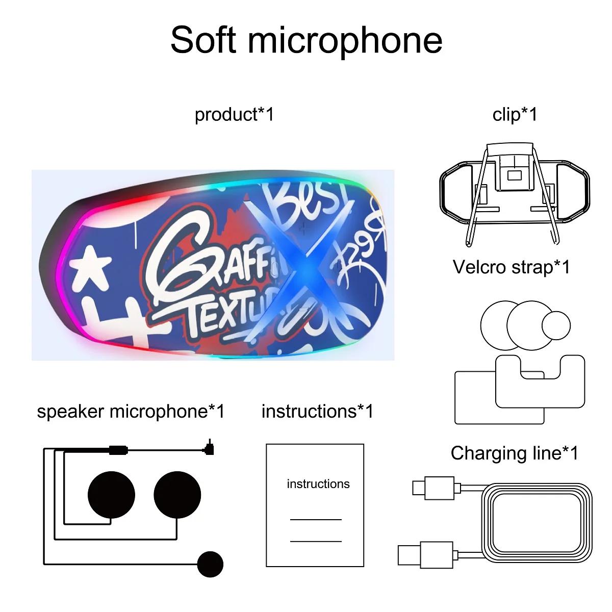 

Bluetooth 6.0 Motorcycle Helmet Headset Hands-free Call Phone Wireless Motorcycle Waterproof Earphone with Ambient Light