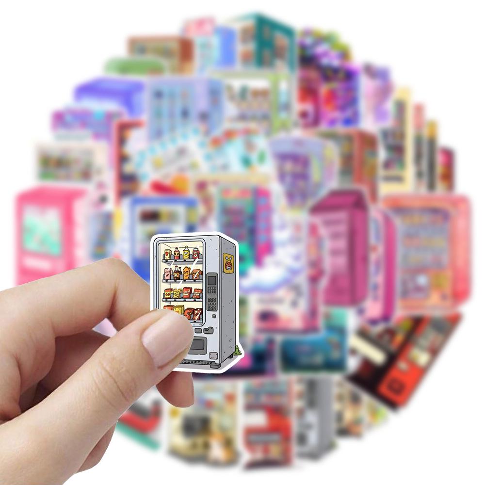 54 Sheets Automatic Vending Machine Graffiti Stickers for Cars and Diaries
