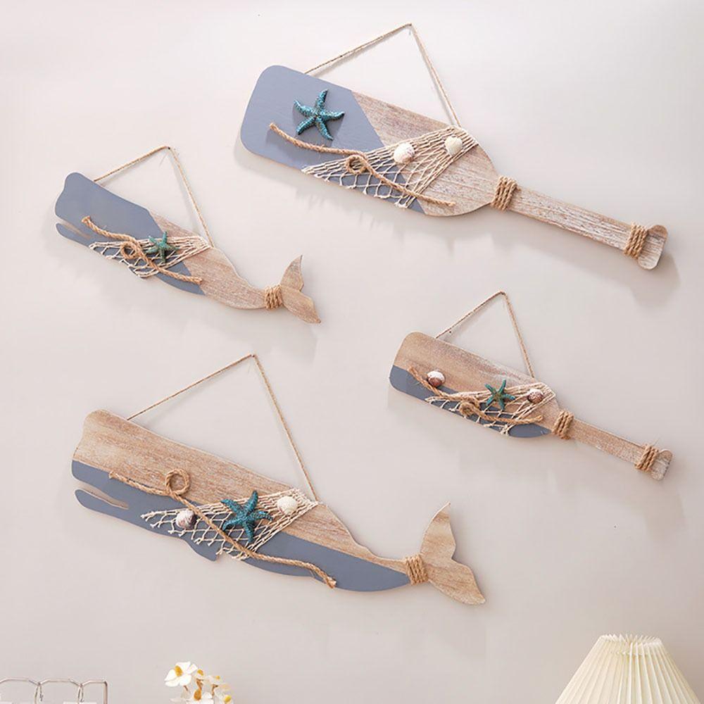 Mediterranean Style Seaside Ornaments Fishbone/Oars/Seahorse/Dolphin Wall Decoration