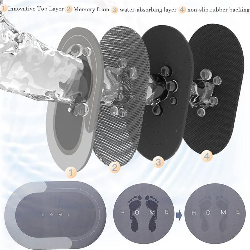 Super absorpční koupelnová předložka Protiskluzové geometrické předložky do vany Diatom Rychleschnoucí koberec do sprchy Severská kuchyně Rohožka Tapis De Bain