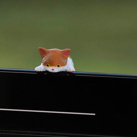 Χαριτωμένο Φιγουρίνι Γάτας Διακόσμηση Οθόνης Υπολογιστή Μίνι Ρητινένιο Στολίδι Γάτας Διακόσμηση Ταμπλό Αυτοκινήτου για Σπίτι Γραφείο Γραφείο Διακόσμηση Αυτοκινήτου