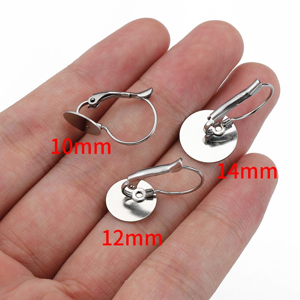 20pcs/10pcs Stainless Steel French Earrings Base Lever Back Ear Wire Hoop Open Loop Earring Hooks for Jewelry Making DIY